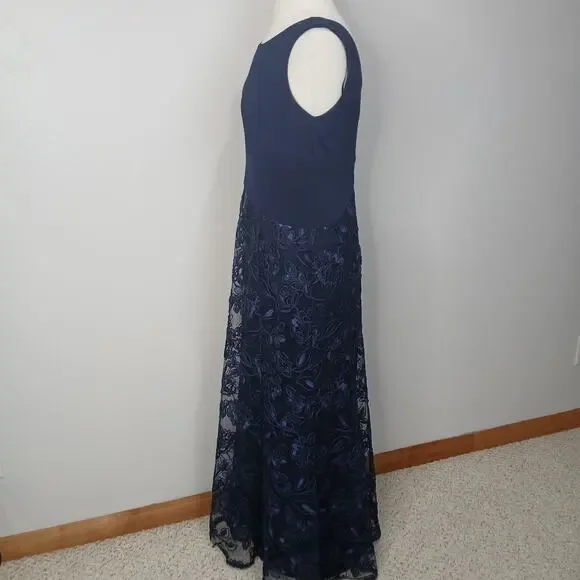 Alex Evenings Sleeveless Gown 12 Embroidered Lace Skirt 81171030 Mother Wedding - Picture 5 of 13